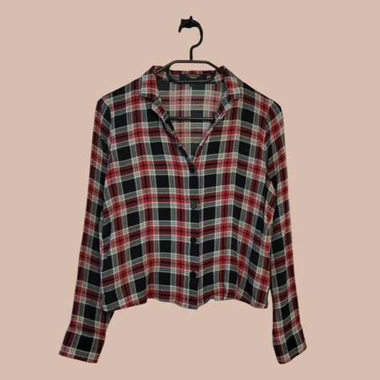 Short plaid shirt - Red