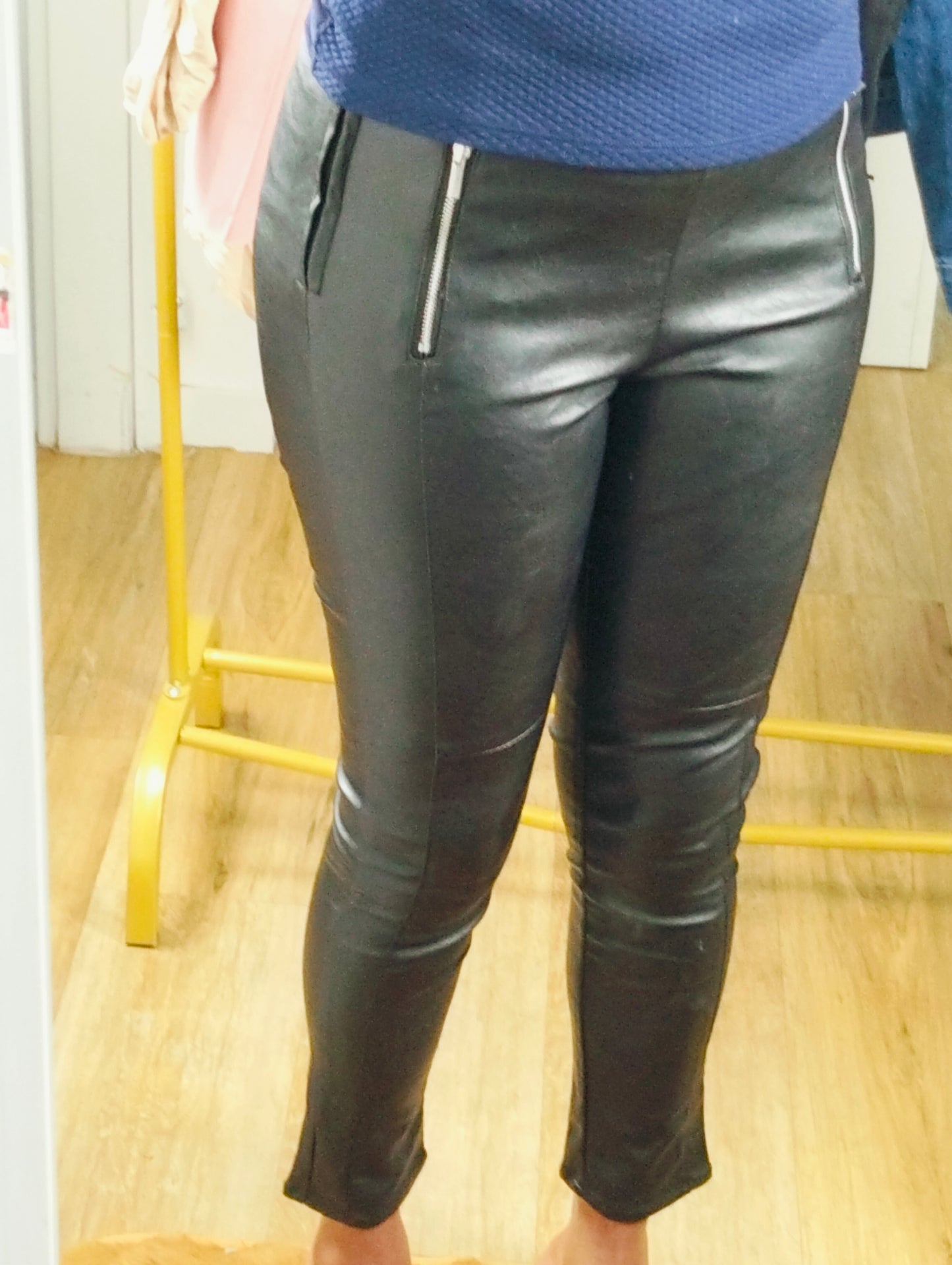 Faux leather pants