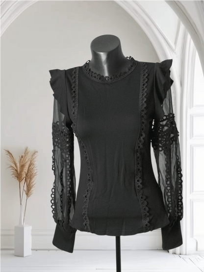 Black long-sleeved blouse