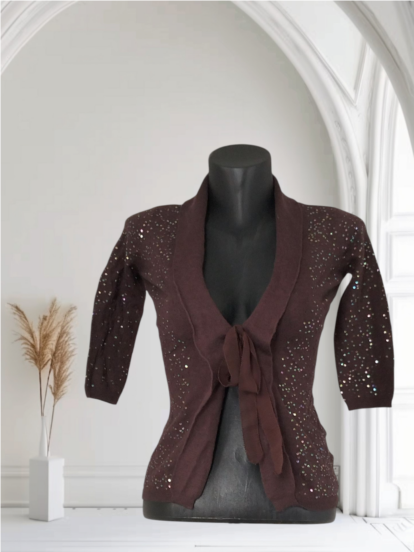 Brown sequined blouse