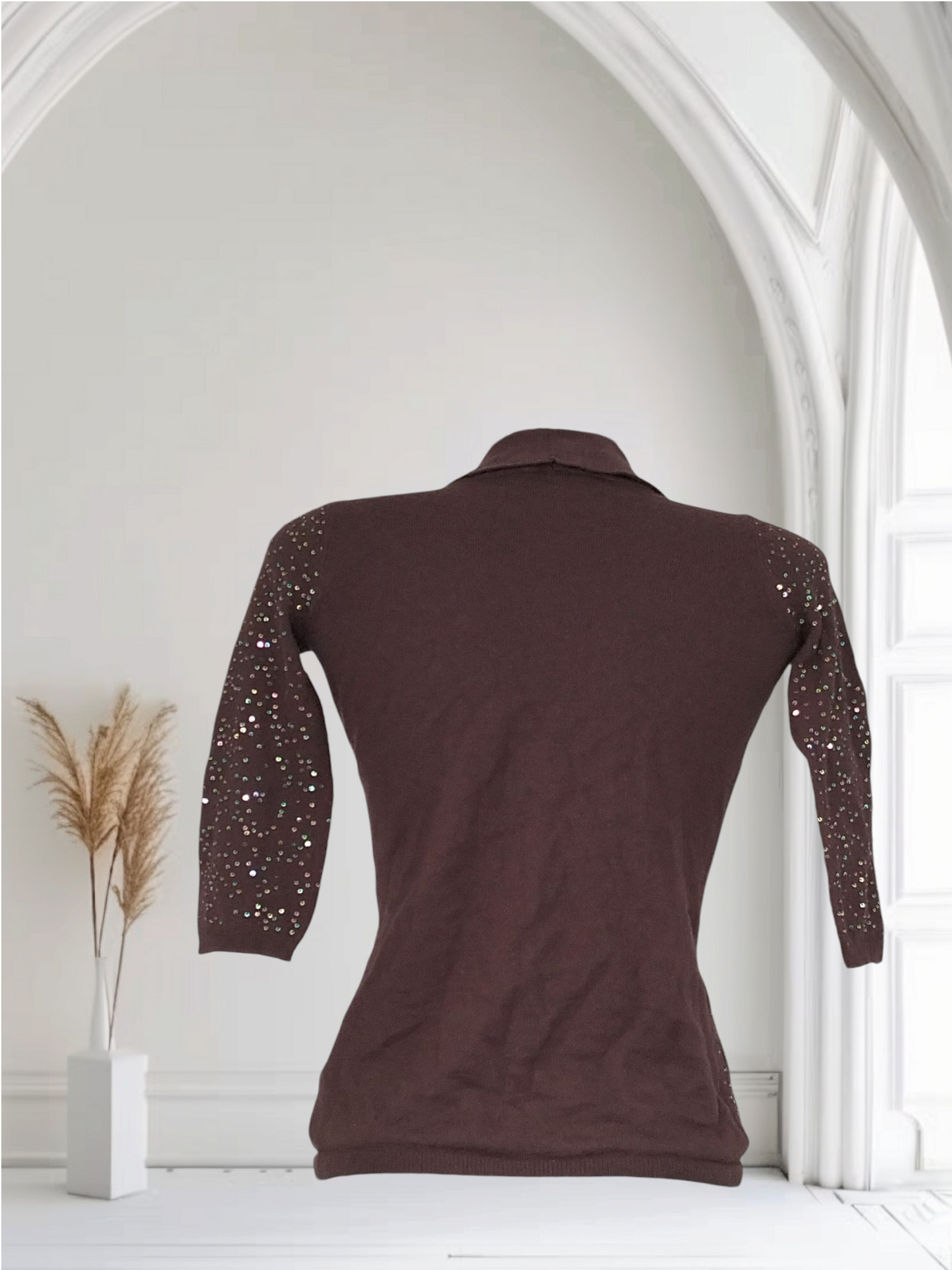 Brown sequined blouse