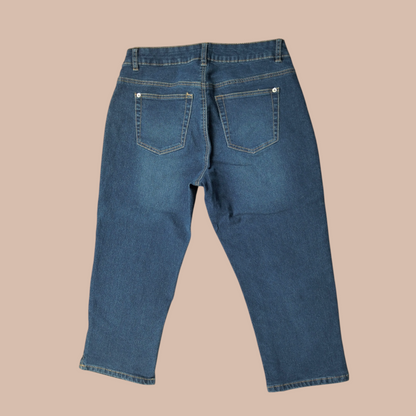 Jean pantacourt denim/ femme