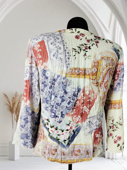 Long sleeve floral print blouse