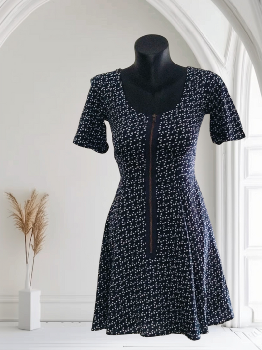 Navy blue printed dress