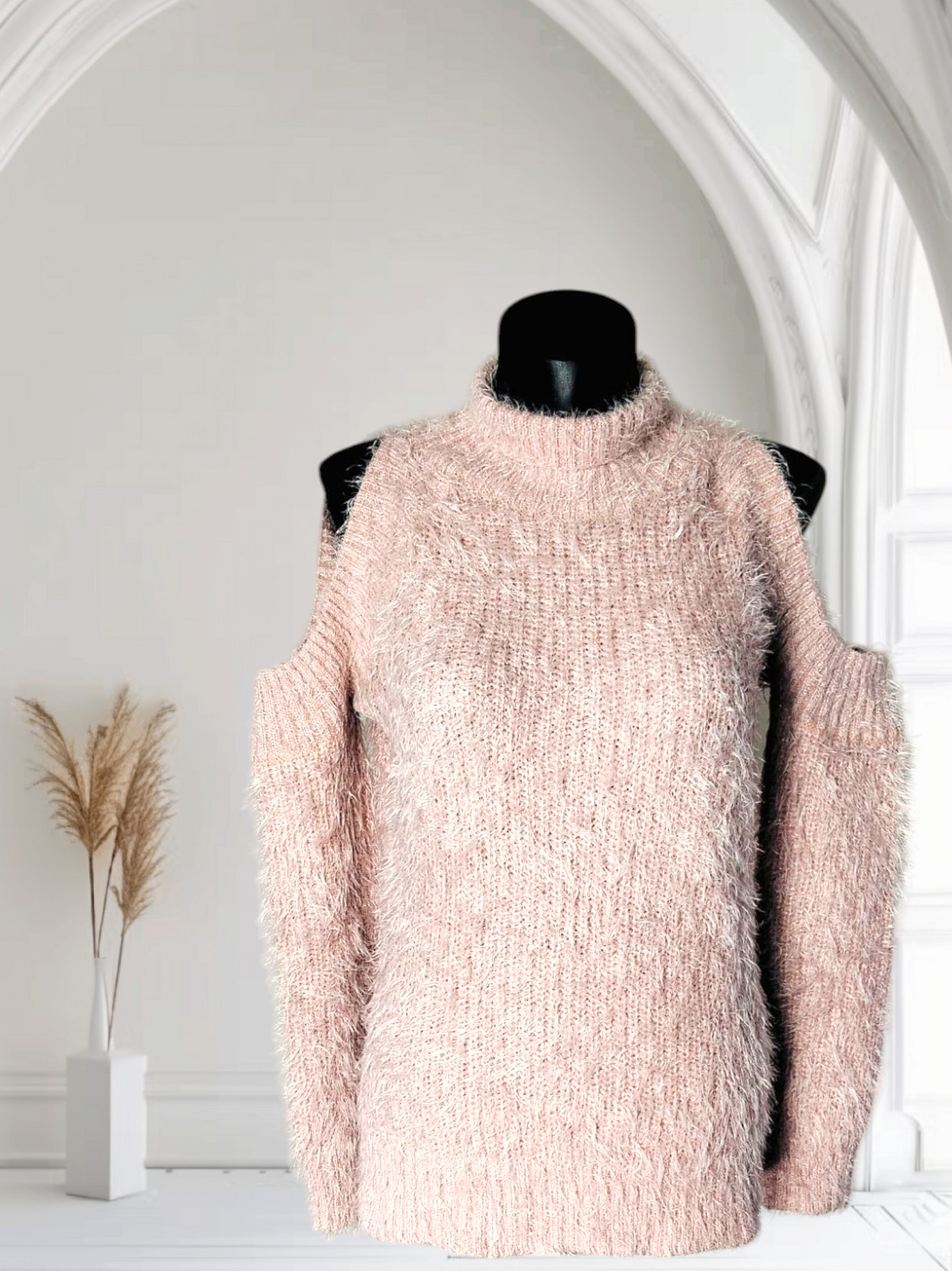 Pull maille douce effet poilu - Rose