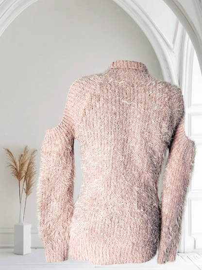 Pull maille douce effet poilu - Rose